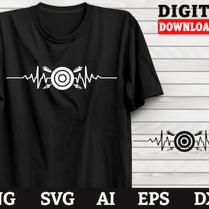 Archer Svg, Archery Heartbeat-Cool Archer Design Png Dxf Svg Files-Archery Mom Svg, Archery ClipArt