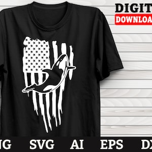 Orca Svg, Retro Vintage American Flag Orcas, Killer Whale Svg, Orca Mom Svg, Crict Files