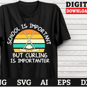 Curling svg, shool è importante Curling Design-Cool Curling Tema grafico, Curling Mamma Svg, per Cricut Files Dxf Eps Ai Png Svg Files