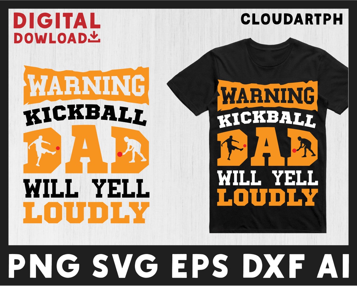 Kickball Svg Warning Kickball Dad-cool Kickball Graphic - Etsy