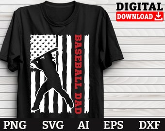 Baseball Svg, American flag Baseball Dad, Baseball Mom Svg, Dxf Ai Png Eps Svg files, Cricut