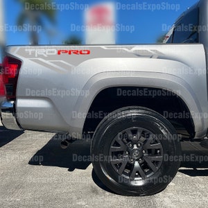 TRD PRO in RED Stripe Decal Fits Bedside Toyota Tacoma Truck Sticker Vinyl in 6 colors 2 pieces. image 3