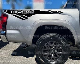 TRD PRO Limited Stripe Decal Fits Bedside Toyota Tacoma Truck Sticker Vinyl in 6 colors (2 pieces).