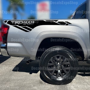 TRD Sport 4x4 Stripe Decal Fits Bedside Toyota Tacoma Truck Sticker Vinyl in 6 colors (2 pieces).