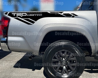 TRD Limited Stripe Decal Fits Bedside Toyota Tacoma Truck Sticker Vinyl in 6 colors (2 pieces).