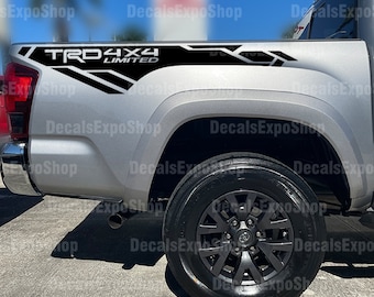 TRD Limited 4x4 Stripe Decal Fits Bedside Toyota Tacoma Truck Sticker Vinyl in 6 colors (2 pieces).