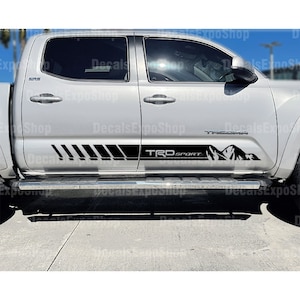 TRD Sport Mountain Sidedoor Stripes Decal Fits Toyota Tacoma Truck Sticker Vinyl in 6 colors (2 pieces).