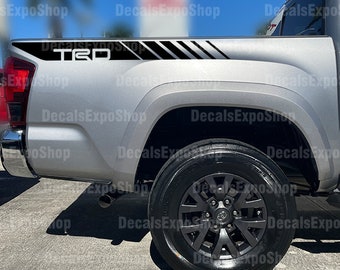 TRD Stripe Decal Fits Bedside Toyota Tacoma Truck Sticker Vinyl in 6 colors (2 pieces). B