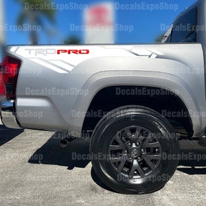 TRD PRO in RED Stripe Decal Fits Bedside Toyota Tacoma Truck Sticker Vinyl in 6 colors 2 pieces. image 4