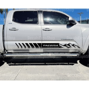 TACOMA Mountain I Sidedoor Stripes Decal Fits Toyota Truck Sticker Vinyl in 6 colors (2 pieces).