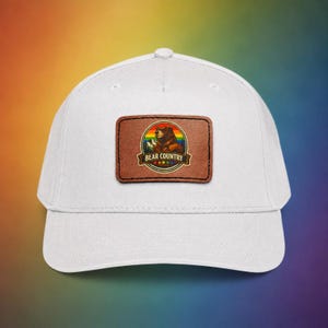 Bear Country Snapback Hat | Faux Leather Patch Cap | Outdoorsy Masc Pride Gear