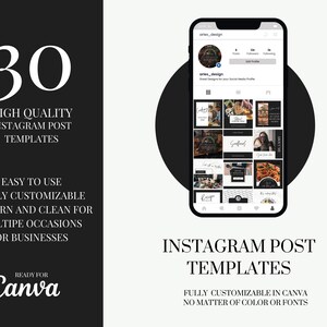 30 Hiqh Quality Instagram Post Templates for Cooking, Beauty, Lifestyle, Coaches and many more | Instagram Posts editable in Canva