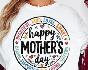 Floral Mother's Day Tribute PNG: Happy Mother's Day Heart Love Women First Time Mom Grandma PNG Family Celebration Keepsake Png