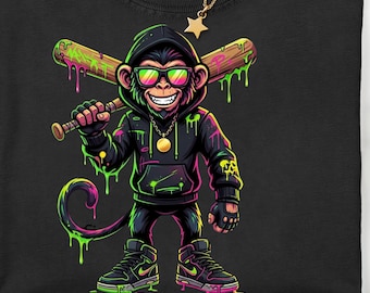 Monkey Funny Animals Baseball Drip PNG, Cartoon Monkey Baseball Art Party Theme png, Fun Sports Animal Clipart (Digital Download)