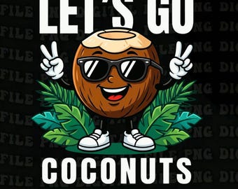 Cool Coconut Art png,Coconut Lovers,Tropical Coconut,Cool Tropical Fruit Summer Beach Coconut Lovers,Coconut Paradise (Digital Download)