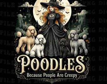 Caniches porque la gente da miedo png, Humor divertido de mascotas para amantes de los caniches png, Fantasma de mamá perruna de Halloween, Cita de mamá perruna Arte para amantes de los perros