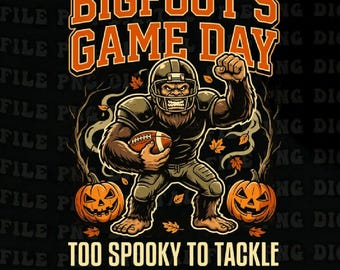 Bigfoot Halloween png, Sasquatch Fútbol png, Sasquatch Halloween Game Day Spooky Tackle Monster Deportes de Otoño png, Diseño (Descarga Digital)