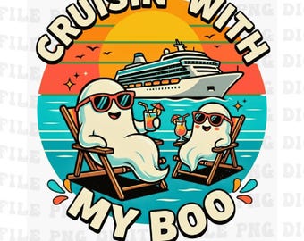Cruisin' with My Boo png , Halloween Couples Trip Cruise Love png , Romantic Halloween Cruise Couples png ,Nautical (Digital Download)
