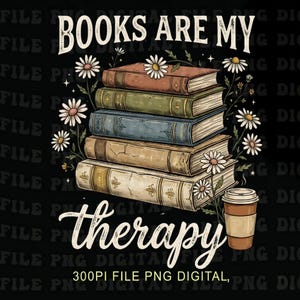 Vintage Book Lover Bundle PNG: Vintage Bookish Reading png Retro Flowers Clipart Set (Digital Download)