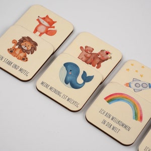 Affirmationskarten für Kinder Farbig auf Holz | 8 verschiedene Sprüche | Mutmachkarten für Kinder | Geschenkidee für Kinder