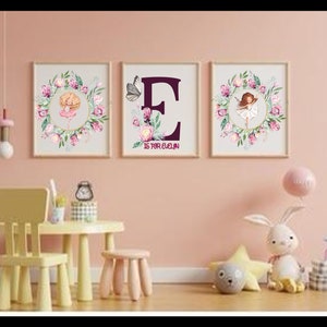 Perfect Baby Gift. Personalised Girl nursery Print Bedroom Wall Art 