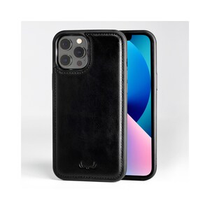 Für iPhone 12 Pro Max Hülle Slim Leder Luxus dünnes Echtleder Flex Authentic Hülle