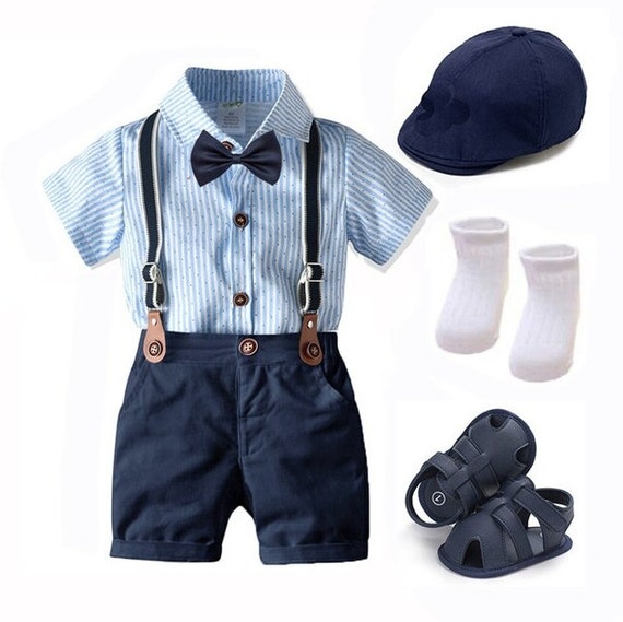 Newborn Summer Baby Boy Clothing Romper Set Gentleman Outfit - Etsy