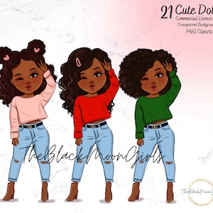 Chibi Dolls PNG Clipart, Cute Kid Girl PNG, Black Girl Planner, Fashion Kid Clipart, Black Girl Doll PNG, Fashion Girl Stickers, Cute Doll