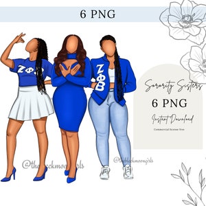 Sorority Girls Clipart, Zeta Phi Beta Sorority, Sisterhood , Sister Girls Clipart, finer woman Clipart.