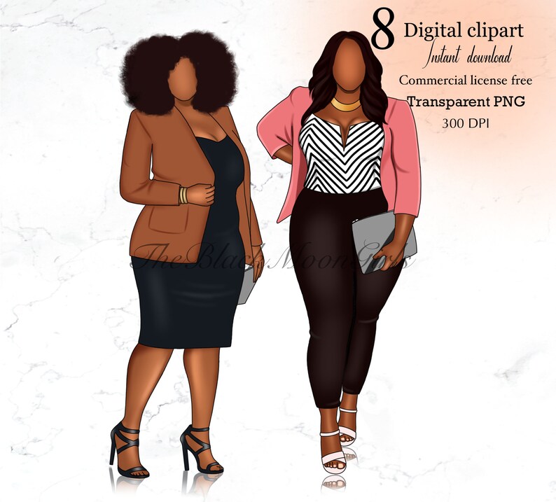 Black Girl Clipart Curvy Girl Clipart Black Woman Clipart - Etsy