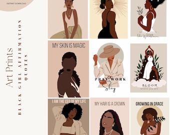 Black Woman Art Prints: Melanin Affirmations, Black Girl Magic (Digital Download)