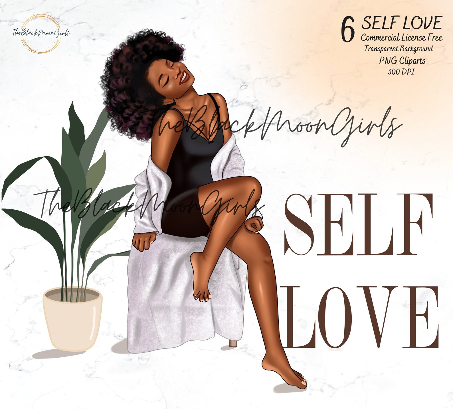 Self Love Clipart Black Girl Clipart Black Women Clipart - Etsy