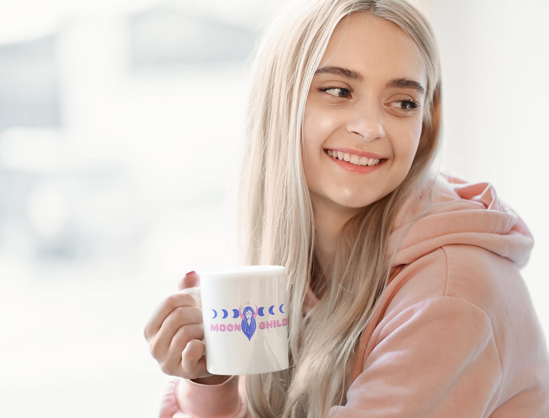 Coffee Mug, Moon Child, Light Academia, Astrology, Witch, 300Ml Latte Mug, Aesthetic, Harajuku