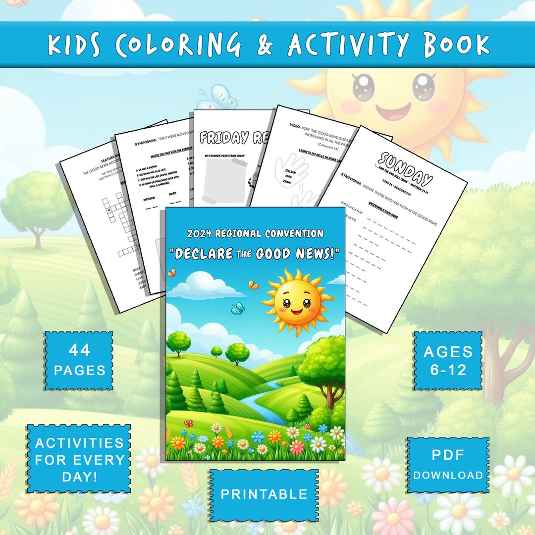JW Kids Activity Book 2024 Regional Convention Declare the Good News ...