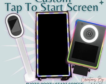 Custom photo booth tap to start, salsa booth, mirror booth, surface pro Touch To Start Attract Screen,Background Photo Booth Video,interface