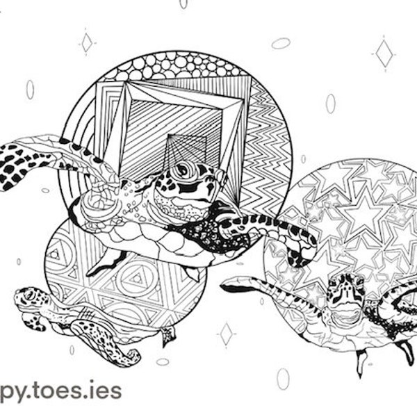 Galaxy Turtle coloring page