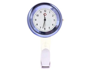 Metallic Clip-on Fob Watch for Nurses/Doctors/Midwives/Vets - Blue