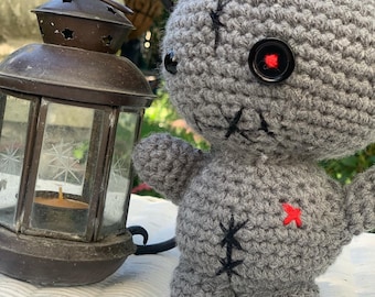 Crochet Voodoo Bunny, Halloween Amigurumi Doll