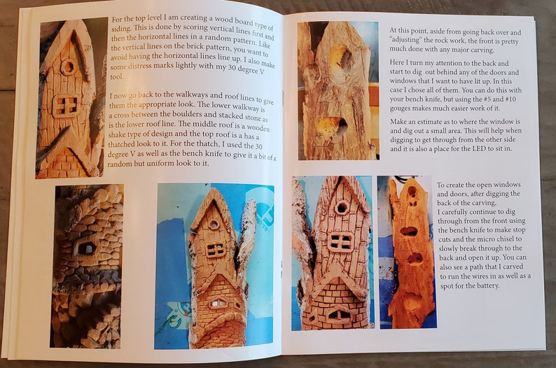 How to Carve a Whimsical Bark House and Light it Up image 2