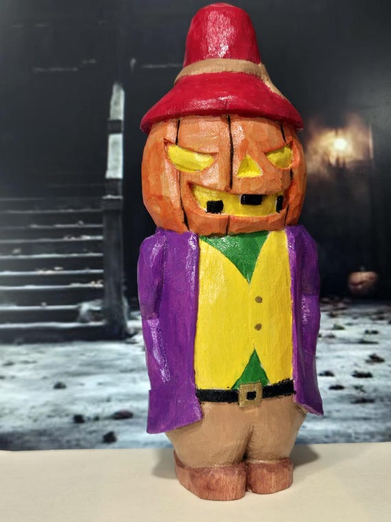 パンプキンキングのアーヴィング、手彫りのハロウィーンのフィギュア 