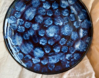 Dark frozen pond plate