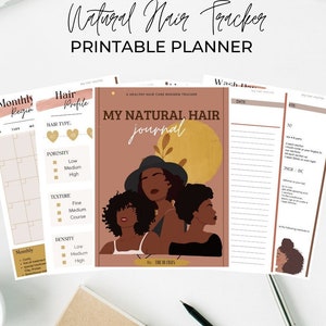 Mein Naturhaar Journal|  Afro Haar Tracker, druckbare natürliche Haar Haarpflege, minimale natürliche Haarpflege.