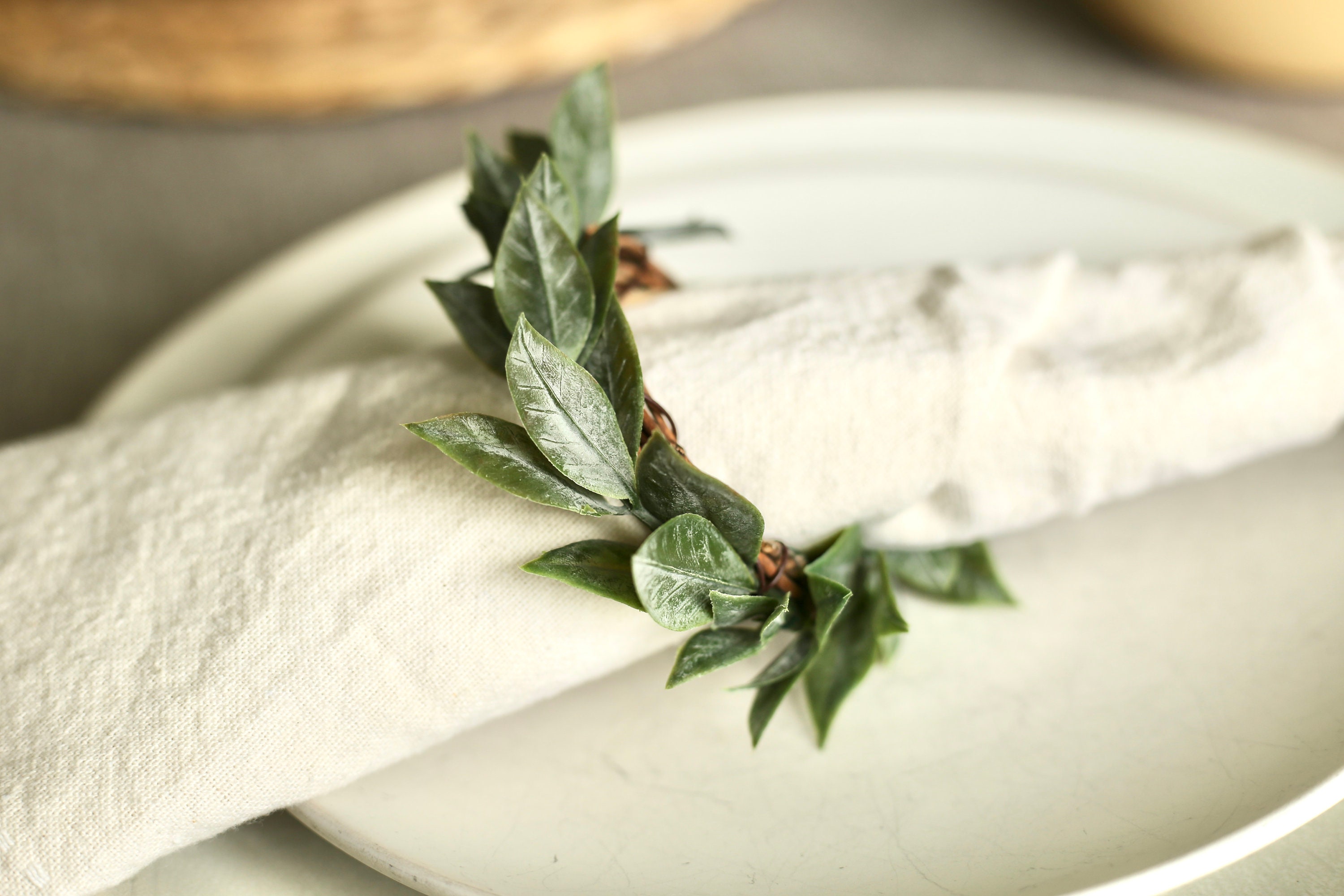 Greenery napkin rings sale