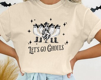 Let's Go Ghouls Shirt, Spooky Cowgirl Halloween tshirt, Retro 90s Shirt, Western Halloween tee, Cute Spooky Vintage Style tee Halloween Gift