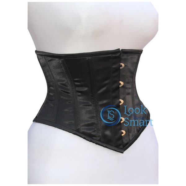 Handmade Satin underbust corset Hourglass Curve Waspie Steel boned Waist Trainer NA-310