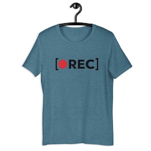 Retro REC-knapp-t-shirt: Videograf-t-shirt i 70-talsstil