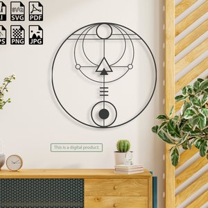 Mystic Circle Geometry Design DXF file for laser and plasma cut  -  Svg and Png files for prints - Ai and Cdr files for editing.