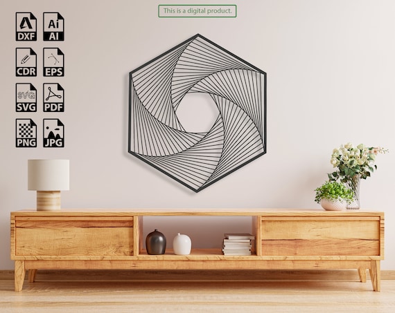Hexagon Vortex Geometric Design DXF File for Laser and Plasma | Etsy