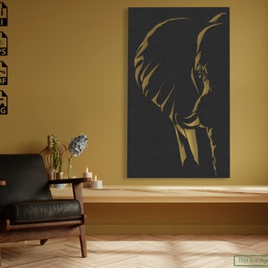 Elephant Portrait DXF file for laser and plasma cut  -  Svg and Png files for prints - Ai and Cdr files for editing.