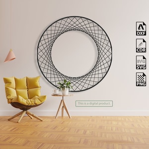 Vortex Circle Geometric Design Arquivo DXF para corte a laser e plasma - Arquivos Svg e Png para impressões - Arquivos Ai e Cdr para edição.